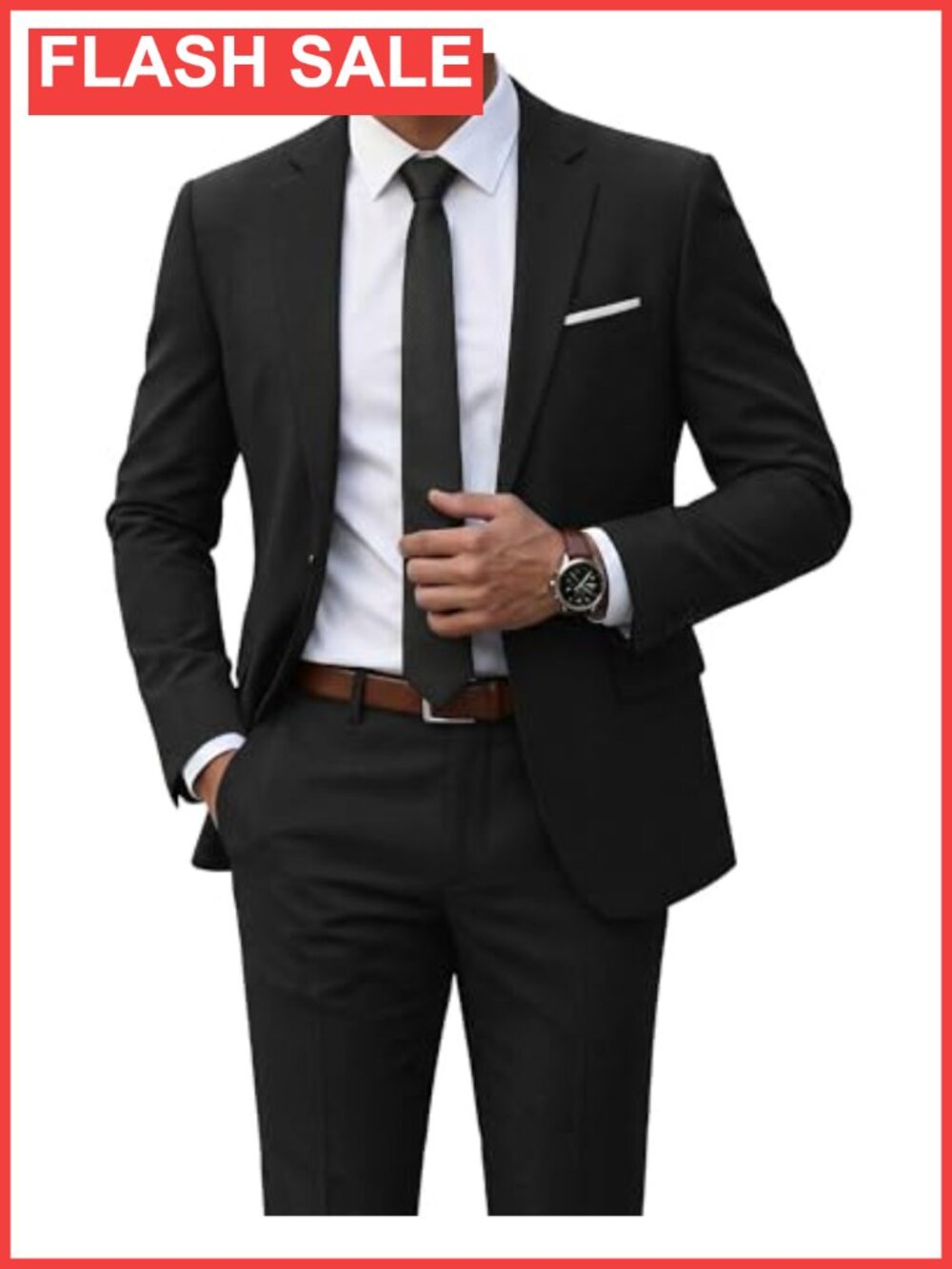 Men's 2 Piece Slim Fit Suit with Tie